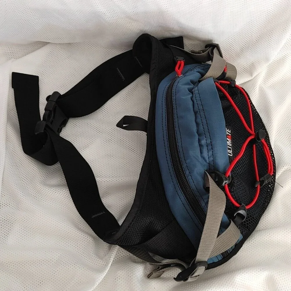Ultimate Fanny Pack Travel Waist Pouch Bag Red Black Gray Zip Adjustable Waist
